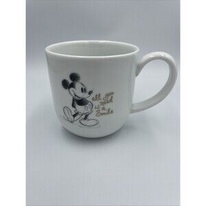 WILLIAMS SONOMA DISNEY ALL YOU NEED IS A SMILE Mickey Mouse Cup Mug Collectible